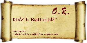 Oláh Radiszló névjegykártya